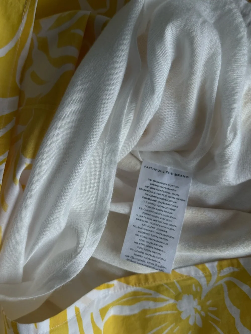 Faithfull The Brand Marinelli Mini Dress Yellow Floral Revolve, S - Picture 12 of 13